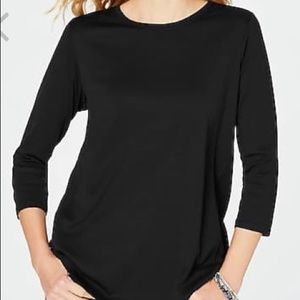 J.Jill Pima 3/4 sleeve Side Inset Tee